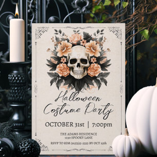Oude Schedel Halloween Kaart