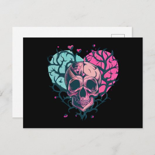 Oude Schedel Hart & Takken Briefkaart (Voorkant / Achterkant)