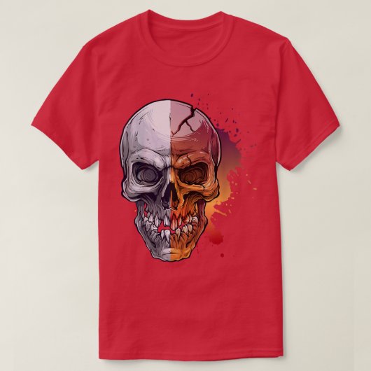 Oude schedel met barst Skeleton T-Shirt (Design voorkant)
