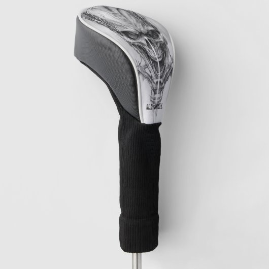 Oude Schedel Schets Golfheadcover (Schuin)
