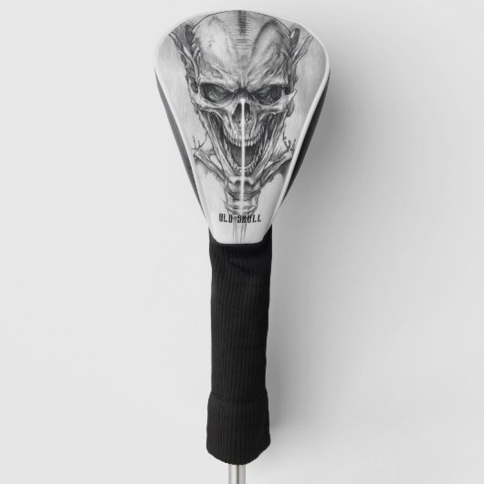 Oude Schedel Schets Golfheadcover (Voorkant)