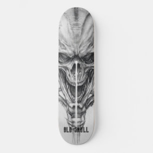 Oude Schedel Schets Persoonlijk Skateboard