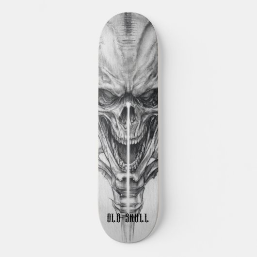 Oude Schedel Schets Persoonlijk Skateboard (Voorkant)