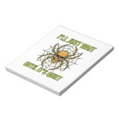 Oude Schedel Spin Grappig Halloween T-Shirt Ontwer Notitieblok (Linkerzijde)