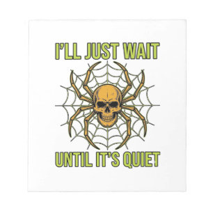 Oude Schedel Spin Grappig Halloween T-Shirt Ontwer Notitieblok