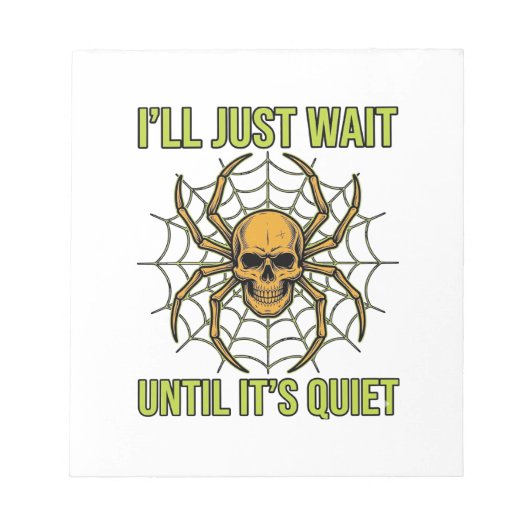 Oude Schedel Spin Grappig Halloween T-Shirt Ontwer Notitieblok (Voorkant)