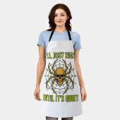 Oude Schedel Spin Grappig Halloween T-Shirt Ontwer Schort (Gedragen)