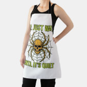 Oude Schedel Spin Grappig Halloween T-Shirt Ontwer Schort (Insitu)