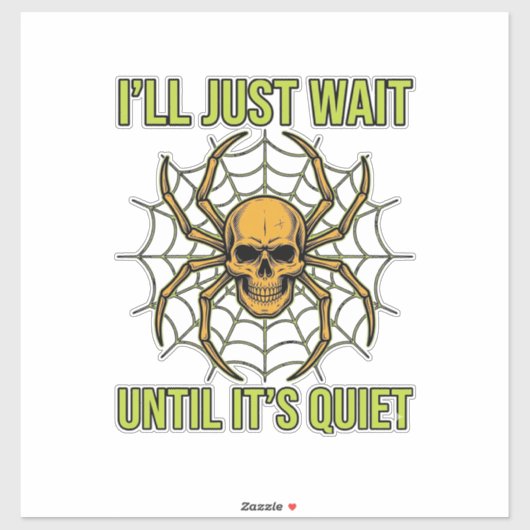 Oude Schedel Spin Grappig Halloween T-Shirt Ontwer Sticker (Vel)