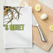 Oude Schedel Spin Grappig Halloween T-Shirt Ontwer Theedoek (Quarter Fold)