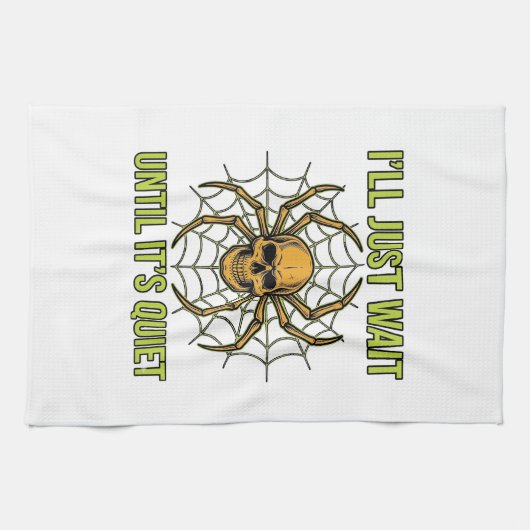 Oude Schedel Spin Grappig Halloween T-Shirt Ontwer Theedoek (Horizontaal)