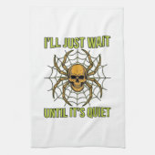Oude Schedel Spin Grappig Halloween T-Shirt Ontwer Theedoek (Verticaal)