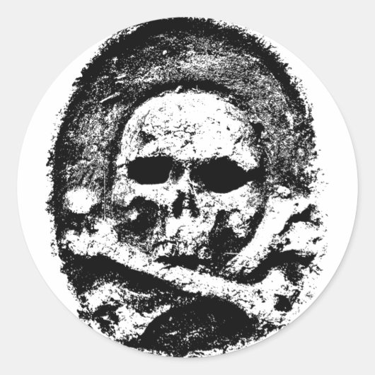 Oude schedel sticker (Voorkant)
