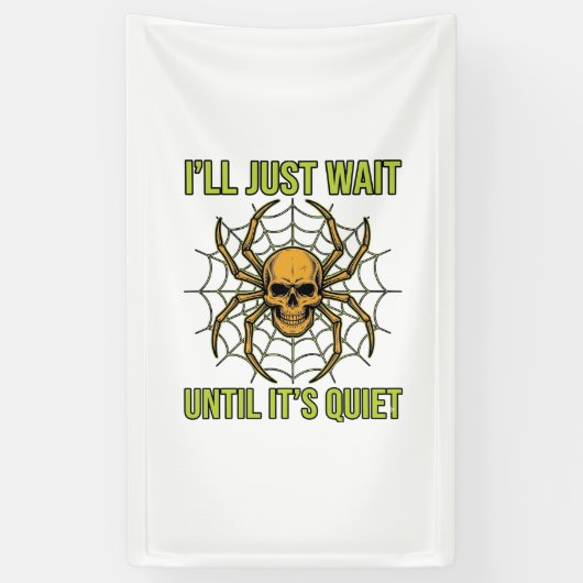 Oude Schedelspin Grappig Halloween T-Shirt Ontwerp Spandoek (Verticaal)