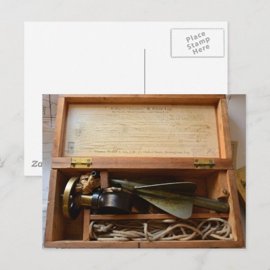 Oude Scheepslog Briefkaart (Voorkant / Achterkant)