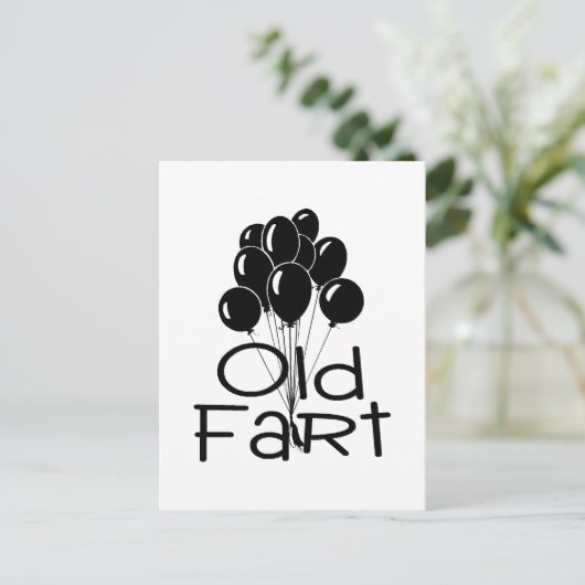 Oude scheet zwarte ballonnen briefkaart (Staand voorkant)