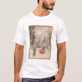 Oude schets Kerstman met rendieren T-shirt (Voorkant)