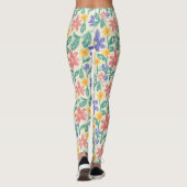 Oude schets van wilde bloemen (1) leggings (Achterkant)