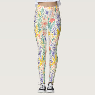 Oude schets van wilde bloemen (7) leggings