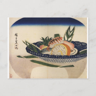 Oude schilderijen van een Bowl van Sushi ongeveer  Briefkaart