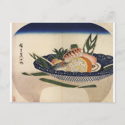 Oude schilderijen van een Bowl van Sushi ongeveer  Briefkaart (Voorkant)