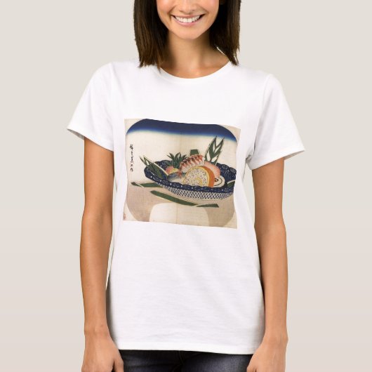 Oude schilderijen van een Bowl van Sushi ongeveer  T-shirt (Voorkant)