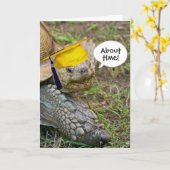 Oude schildpad Afstuderen met gouden Pet Kaart (Gele Bloem)