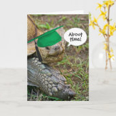 Oude schildpad Afstuderen met groen Pet Kaart (Gele Bloem)
