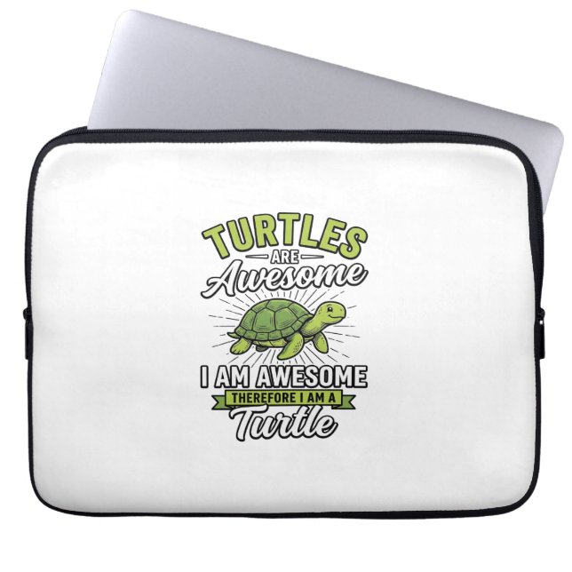 Oude schildpadden zijn geweldig Funny Turtle Shirt Laptop Sleeve (Voorkant)