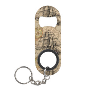 Oude Schip En Kaart Mini Flessenopener