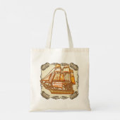 Oude schip-tassen tote bag (Achterkant)