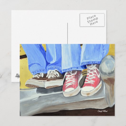 Oude schoenen en oud Briefkaart (Voorkant / Achterkant)