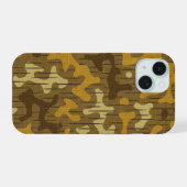 Oude School Army Camo Bruin iPhone 15 Case (Achterkant horizontaal)