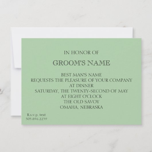 Oude School Bachelorfeest Kaart (Achterkant)