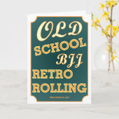 Oude school BJJ Retro Rolling Birthday Kaart (Gele Bloem)