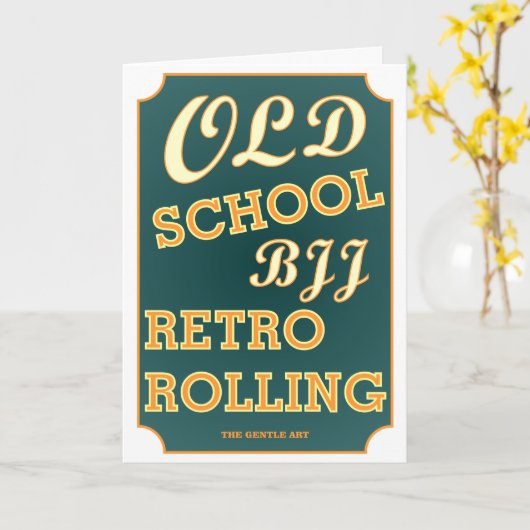 Oude school BJJ Retro Rolling Birthday Kaart (Gele Bloem)