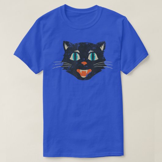  Oude School Black Cat Spooky Scary Halowee T-shirt (Design voorkant)