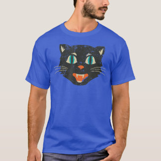  Oude School Black Cat Spooky Scary Halowee T-shirt