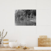 Oude school BMX print, een dag bij het meer Poster (Keuken)