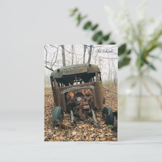 Oude school, Briefkaart van de schoolbus (Staand voorkant)