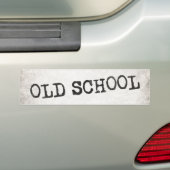 Oude school bumpersticker (Op auto)