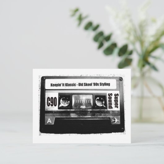 Oude school Cassette Briefkaart (Staand voorkant)