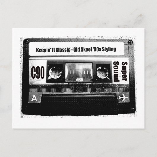 Oude school Cassette Briefkaart (Voorkant)