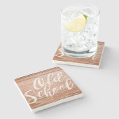  Oude School Desk Top Stenen Onderzetter (Zijkant)