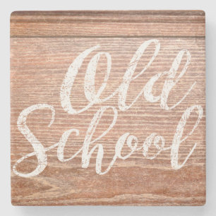 Oude School Desk Top Stenen Onderzetter