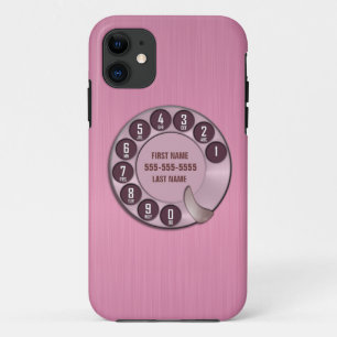 Oude school draaischijftelefoon Roze Case-Mate iPhone Case