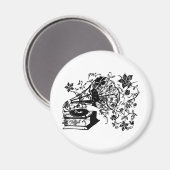 Oude school draaitafel magneet (Voorkant / Achterkant)