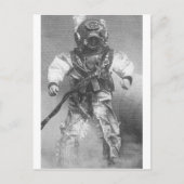 Oude school duiker zwart-wit briefkaart (Voorkant)