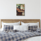 Oude school, een eenkamerschool in Uitzicht Canvas Afdruk (Insitu (Slaapkamer))