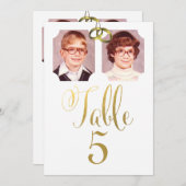 Oude School Foto's Tafelnummerkaarten Trouwfeest Kaart (Voorkant / Achterkant)